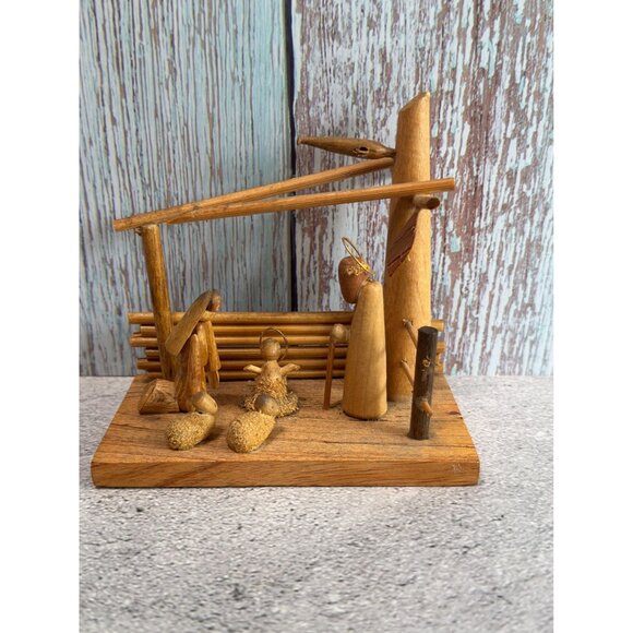 Vintage Wooden Nativity Scene Hand Made In Poland By S. Sitarski & J. Fedorowicz - Picture 5 of 10